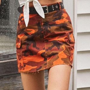 BDG Orange Camo Jean Skirt